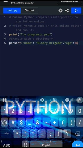 example with dictionary! Python 🐍
