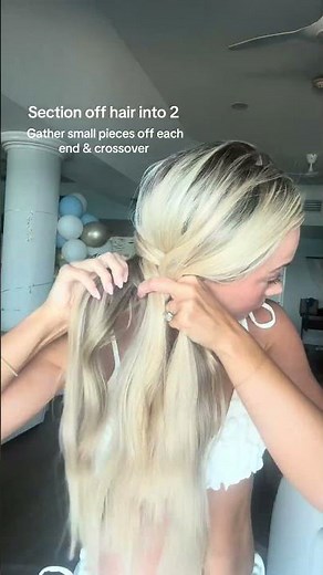 Mermaid Braid Tutorial 🧜‍♀️ 🐚 #mermaid #mermaidhair #hairtutorial #braid #bachelorette