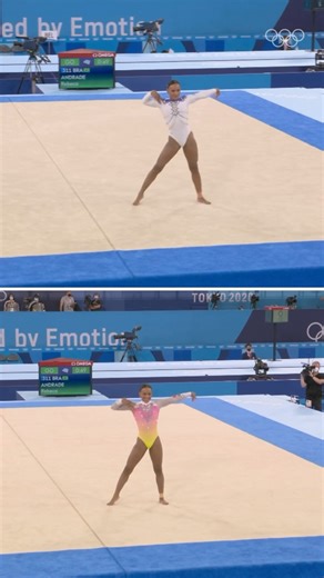🤸‍♀️ Rebeca Andrade’s qualifying and final floor routines at Tokyo 2020. #Olympics #Paris2024 | Olympics