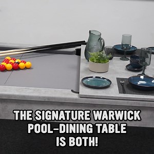 Save £££’s. Save £270 on The Signature Warwick Pool Dining Table! A true 2-in-1 table!  Just take the tops off to play!  £100 of free accessories  Playtest in our showrooms  Free delivery No deposit Buy Now Pay Later available.  Award winning service ⭐️ 5 Stars Trustpilot/Google/Feefo 酪 Call now for friendly expert advice | Home Leisure Direct | Facebook