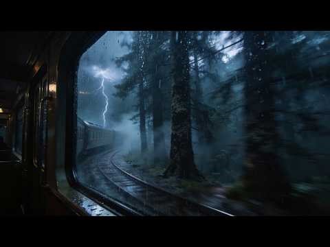 Alone on a Night Train While a Storm Rages Outside 🚆⛈️ (3 Hours)