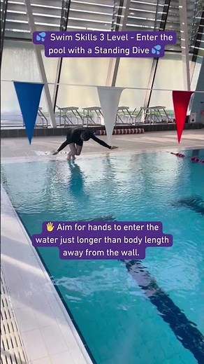 💦 Learn To Swim |Swim Skills 3| Enter the pool with a Standing Dive