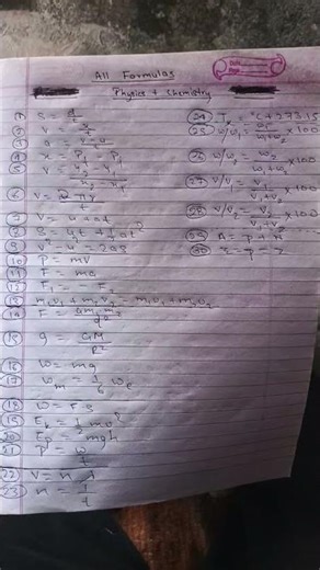 class 9th science - all formulas