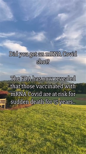Allison Sadler on Instagram: "The FDA now admits what many of us have been shouting from the rooftops since day one: those injected with the experimental Covid mRNA shots could face an increased risk of sudden death for up to 15 years after vaccination. Let that sink in. They want you to believe it was just about “two weeks to flatten the curve,” but the truth is, they injected people with technology that may silently harm them for over a decade. A recent study by respected cardiologist Dr. Pete