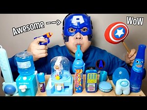 파란 젤리 초코 아이스크림 먹방 ASMR BLUE JELLY CANDY CHOCOLATE ICE CREAM MUKBANG アイスクリーム 冰淇淋 Kem cây ไอศกรีม