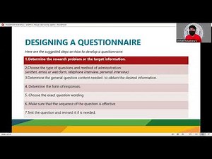 Designs, Tests and Revises Survey Questionnaires EAPP PART 1