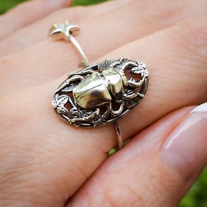 Stag Beetle Ring: Sterling Silver, Vermeil, and 14K Gold Plate - Etsy