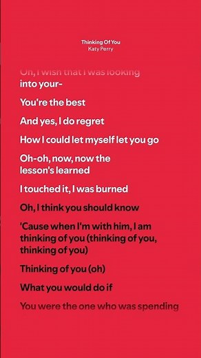 Thinking Of You - Katy Perry (Lyrics)