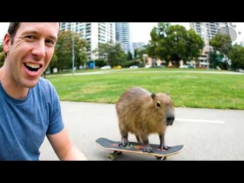 Animals Backflip test on Skate Board #animallife #animallife #cuteanimal