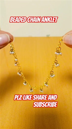 DIY beaded chain anklet| handmade anklet #diy #handmade #shorts