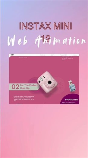 Figma Prototype Animation for Instax mini 12 camera #ui #ux #figma #animation #uiuxdesign