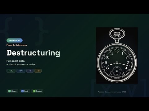 Clojure Destructuring — :keys, :or & :as | Episode 13