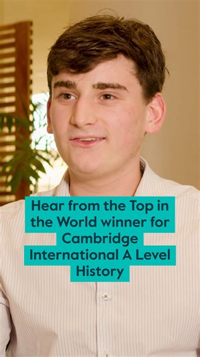 "The best advice I could possibly give to any A Level student is you have to read the examiner reports." Jacob from Bishops Diocesan College in South Africa shares what winning Top in the World for Cambridge International A Level History in the November 2024 exam series means to him. Save this post to share with your students later! | Cambridge International Education