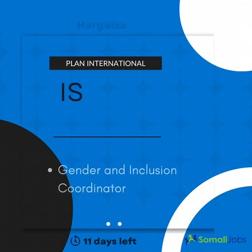 #Plan International is hiring Gender and Inclusion Coordinator APPLY NOW------>>>>> https://somalijobs.com/jobs/hargeisa/1826531711905021/gender-and-inclusion-coordinator Deadline: 20th June 2023 #Somalijobs | Somali Jobs | Facebook