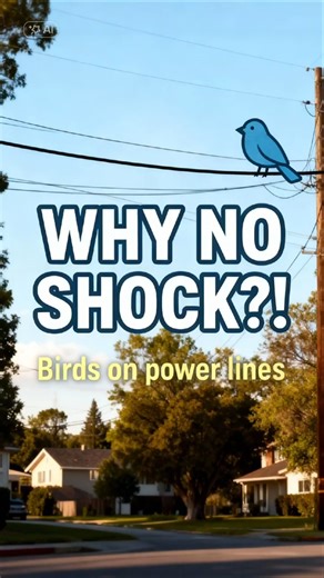 ⚡ Did You Know Why Birds Don’t Get Shocked on Power Lines? #shorts