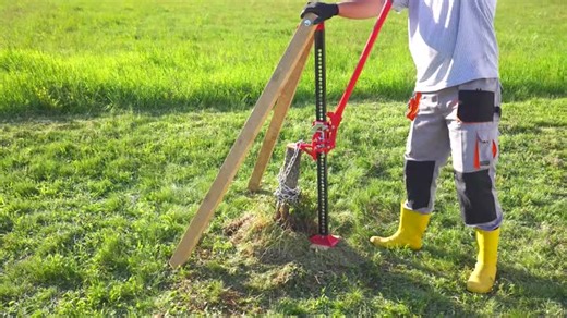 Eliminación de Tocón con Gato de Alta Elevación