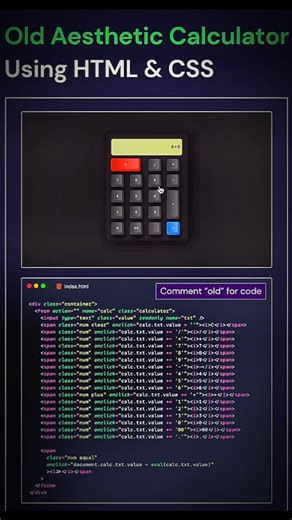 old Aesthetic calculator using HTML and CSS #coding #webdesign #webdevelopment #programming