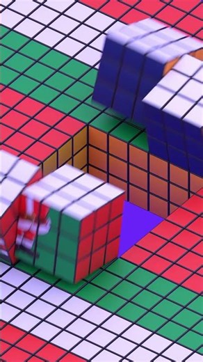 Cubes Form Santa Claus Pattern Endless Loop #satisfying #animation #christmas #winter #santaclaus
