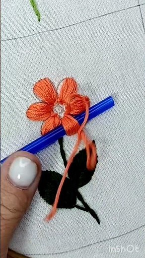 NO : 13 3D Flower Embroidery for Beginners 🌿 Simple & Cute!#shorts