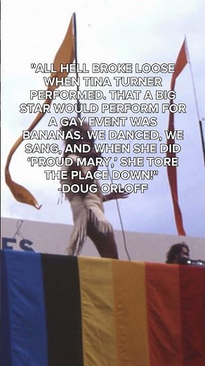 In 1982, Tina performed at the first ever Gay Games, conceived by athlete and activist Tom Waddell.