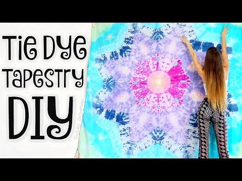DIY TAPESTRY - Mandala Bed Sheets Tie Dye - Star Tie-Dye Technique | SoCraftastic