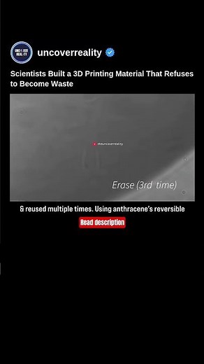 Scientists Built A 3D Printing Material That Refuses To Become Waste 💀 #tech #shorts