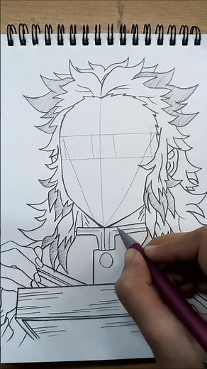 Rengoku face drawing 🍱#short #猗窩座#いちごだいふくch #鬼滅の刃 #demonslayer #rengoku #akaza