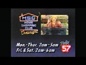 Philly 57 Home Shopping Club Overnight promo shown in 1989