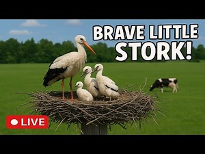 🦢🦢 Stork Nest Live | Baby Storks Growing Up. June 23 , 2025