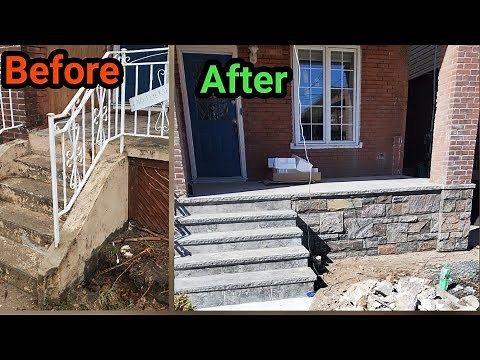 How to Install Natural Flagstone on a porch - Do It Youself , Step By Step ,