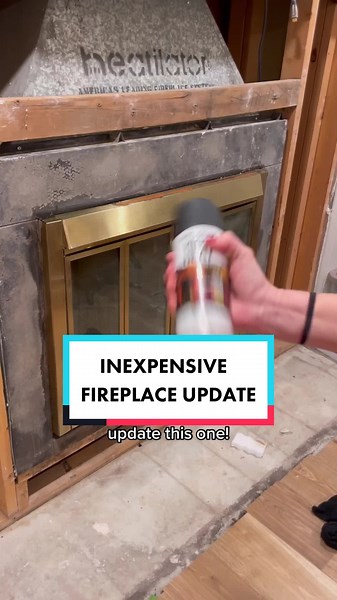 Affordable Fireplace Update with Rust-Oleum High Heat Spray Paint