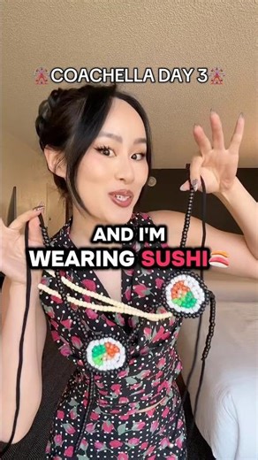 Wearing Sushi to COACHELLA 👀🍣🎡✨ #coachella #coachellaoutfit