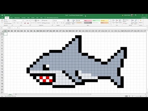How to draw a pixel art of a Shark