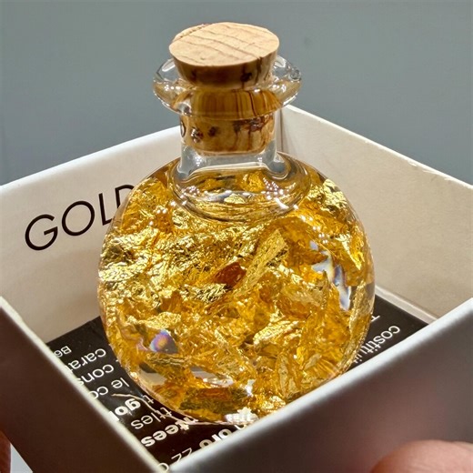 Authentic 22 Karat Gold Flake Glass Bottle for Gift or Collection From Brazil, US Seller - Etsy
