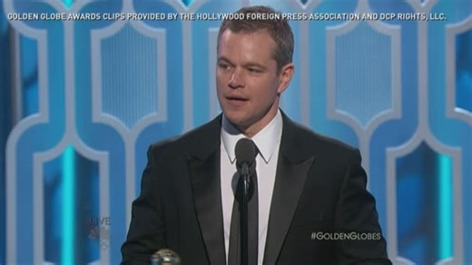 Matt Damon wins Best Actor in a Comedy at the Golden Globes