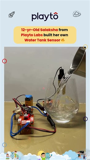 12-Year-Old Genius Builds Water Tank Sensor! 💡🔥 | Playto Labs #shorts