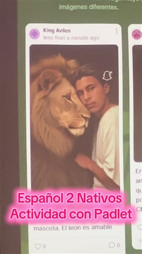 Estudiantes de español 2 nativos usando Padlet para completar su actividad sobre los gerundios 🤪💜