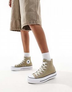Converse Chuck Taylor All Star Lift Hi sneakers in green | ASOS