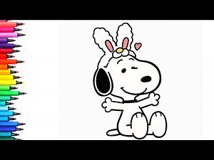 Bunny Snoopy Drawing, Painting & Colouring for Kids and Toddlers_ Kids Art | Snoopy