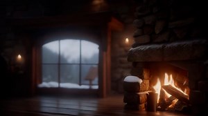 Ai Generated, Fireplace, Flame. Free Stock Video