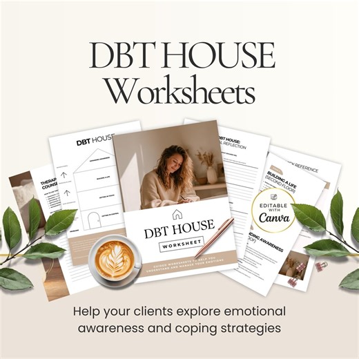 DBT House Worksheet Canva Template, Emotional Regulation Coping, Dialectical Behavior Therapy, DBT Skills Worksheet, Therapy Worksheet - Etsy UK