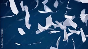 flying sheets of white paper