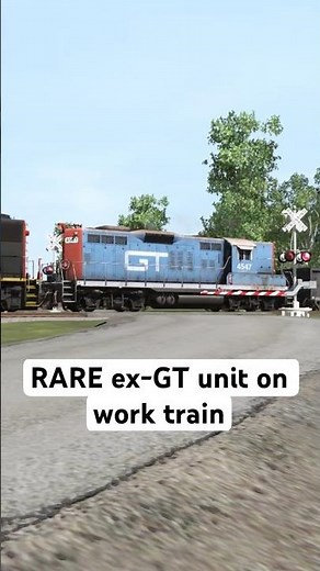 RARE ex-GT GP9 on work train #trainz22 #trains #crossing #rare #railroad