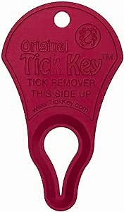 The Original Tick Key - Tick Detaching Device - Portable, Safe and Highly Effective Tick Detaching Tool (Raspberry)