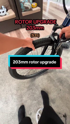 Customer # 3 , requested one of our services which was a 203mm rotor upgrade! ($35) Dm us or check website for all our details #ebike #comapny #instlation #fyp #conversionkit