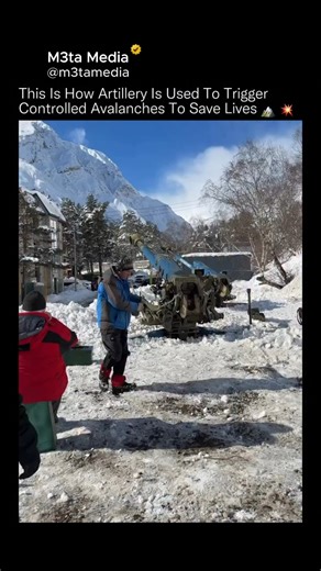 M3TA Media on Instagram: "This explosion isn’t an accident, it’s a calculated safety operation designed to save lives. 🧠❄️ In avalanche-prone regions, engineers and mountain safety teams deliberately trigger avalanches under controlled conditions before snow can accumulate to dangerous levels. Using specialized artillery or avalanche cannons, explosive charges are fired into unstable snow layers high on mountain faces. The goal is to release smaller, manageable slides instead of allowing massiv