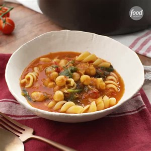 If you've got canned chickpeas, pasta and jarred marinara in your pantry, you're SO close to a comforting dinner ✨ Get the recipe for Chickpea Pasta Stew: https://foodtv.com/33ws4ly | Food Network