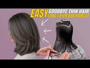 How to Cut the Perfect Long Layers Bob Haircut | Easy Haircut Guide to Create Volume (Step-by-Step)