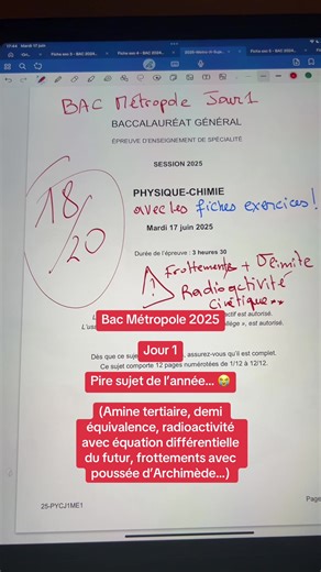 Bac 2025: Révisions Physique Chimie Jour 1