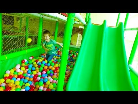 Indoor Playground fun for kids with Ball Pits and Funny Slides